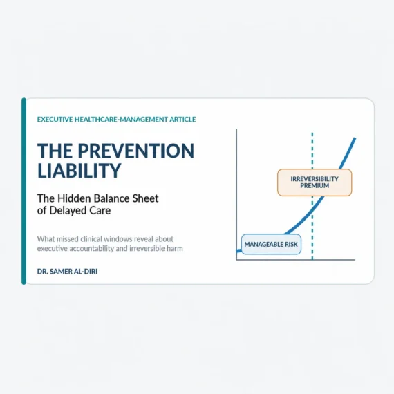 The Prevention Liability: The Hidden Balance Sheet of Delayed Care, an executive healthcare-management article by Dr. Samer Al-Diri.