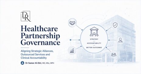 Healthcare Partnership Governance featured image by Dr Samer Al-Diri on strategic alliances, outsourced services and clinical accountability